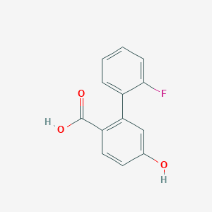 molecular formula C13H9FO3 B13162208 2-(2-Fluorophenyl)-4-hydroxybenzoic acid 
