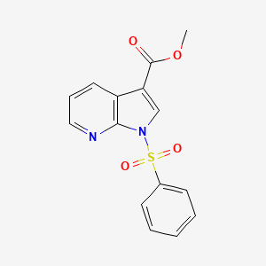 molecular formula C15H12N2O4S B1316227 1-(苯磺酰基)-1H-吡咯并[2,3-b]吡啶-3-甲酸甲酯 CAS No. 245064-81-7