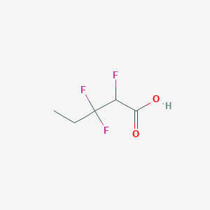 molecular formula C5H7F3O2 B13162338 2,3,3-Trifluoropentanoic acid 
