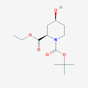 molecular formula C13H23NO5 B1316234 (2R,4S)-Ethyl 1-Boc-4-hydroxypiperidine-2-carboxylate CAS No. 1363378-19-1