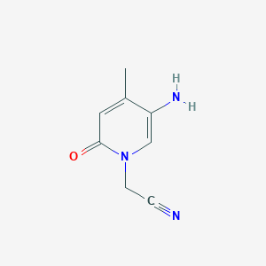 molecular formula C8H9N3O B13162364 2-(5-Amino-4-methyl-2-oxo-1,2-dihydropyridin-1-yl)acetonitrile 