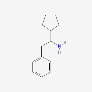 molecular formula C13H19N B13162378 1-Cyclopentyl-2-phenyl-ethanamine 
