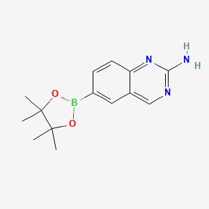molecular formula C14H18BN3O2 B1316241 6-(4,4,5,5-Tetramethyl-1,3,2-dioxaborolan-2-yl)quinazolin-2-amine CAS No. 882670-92-0
