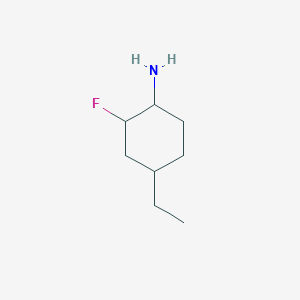 molecular formula C8H16FN B13162411 4-Ethyl-2-fluorocyclohexan-1-amine 