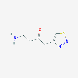 molecular formula C6H9N3OS B13162421 4-Amino-1-(1,2,3-thiadiazol-4-yl)butan-2-one 