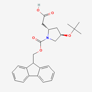molecular formula C25H29NO5 B1316248 [(2S,4R)-4-tert-Butoxy-1-{[(9H-fluoren-9-yl)methoxy]carbonyl}pyrrolidin-2-yl]acetic acid CAS No. 957509-29-4