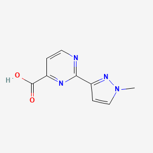 molecular formula C9H8N4O2 B13162514 2-(1-methyl-1H-pyrazol-3-yl)pyrimidine-4-carboxylic acid 