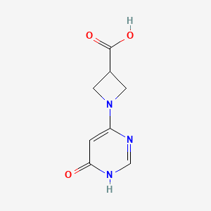 molecular formula C8H9N3O3 B13162547 1-(6-Oxo-1,6-dihydropyrimidin-4-yl)azetidine-3-carboxylic acid 