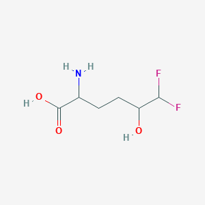 molecular formula C6H11F2NO3 B13162552 2-Amino-6,6-difluoro-5-hydroxyhexanoic acid 