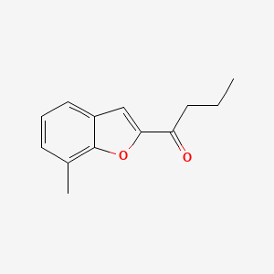 molecular formula C13H14O2 B13162572 1-(7-Methyl-1-benzofuran-2-yl)butan-1-one 