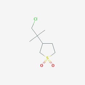 molecular formula C8H15ClO2S B13162667 3-(1-Chloro-2-methylpropan-2-yl)tetrahydrothiophene 1,1-dioxide 