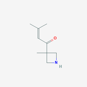 molecular formula C9H15NO B13162760 3-Methyl-1-(3-methylazetidin-3-yl)but-2-en-1-one 