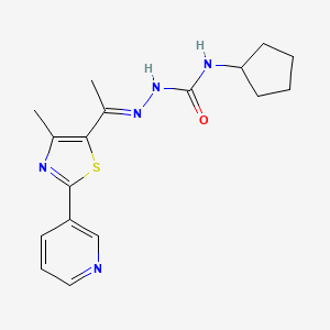 molecular formula C17H21N5OS B13162847 3-Cyclopentyl-1-({1-[4-methyl-2-(pyridin-3-yl)-1,3-thiazol-5-yl]ethylidene}amino)urea 