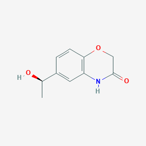 molecular formula C10H11NO3 B13163023 6-[(1R)-1-hydroxyethyl]-3,4-dihydro-2H-1,4-benzoxazin-3-one 
