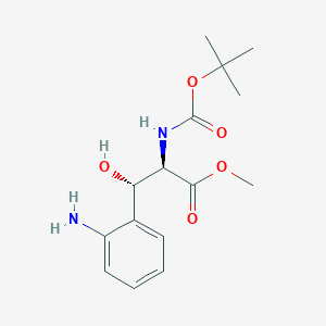 molecular formula C15H22N2O5 B13163042 methyl (2R,3S)-3-(2-aminophenyl)-2-{[(tert-butoxy)carbonyl]amino}-3-hydroxypropanoate 