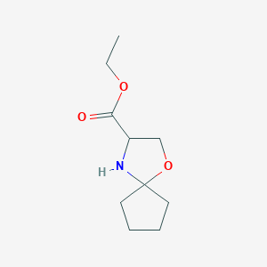 molecular formula C10H17NO3 B13163044 Ethyl 1-oxa-4-azaspiro[4.4]nonane-3-carboxylate 