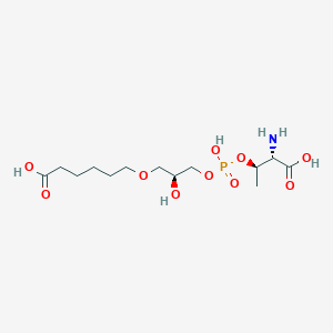 molecular formula C13H26NO10P B131632 1-O-(5'-Carboxypentyl)glycero-3-phosphothreonine CAS No. 158059-97-3