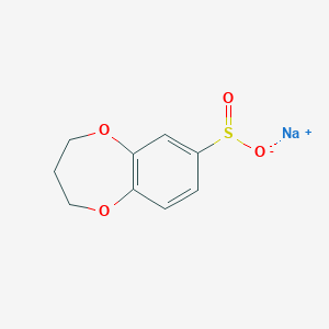 molecular formula C9H9NaO4S B13163237 Sodium 3,4-dihydro-2H-1,5-benzodioxepine-7-sulfinate 