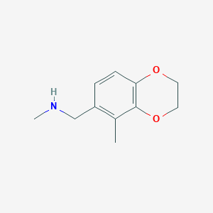 molecular formula C11H15NO2 B13163240 Methyl[(5-methyl-2,3-dihydro-1,4-benzodioxin-6-yl)methyl]amine 