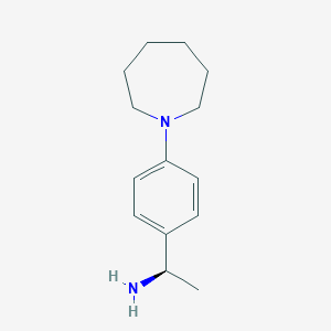molecular formula C14H22N2 B13163371 (1R)-1-(4-azepan-1-ylphenyl)ethanamine 