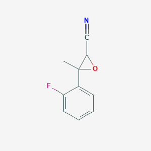 molecular formula C10H8FNO B13163386 3-(2-Fluorophenyl)-3-methyloxirane-2-carbonitrile 