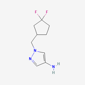 molecular formula C9H13F2N3 B13163422 1-[(3,3-Difluorocyclopentyl)methyl]-1H-pyrazol-4-amine 