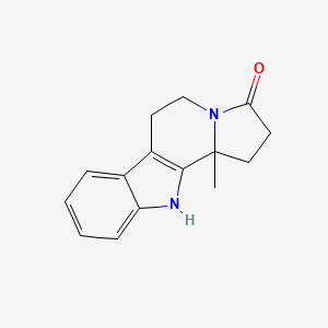 molecular formula C15H16N2O B1316345 11b-Methyl-1,2,5,6,11,11b-hexahydro-3H-indolizino[8,7-b]indol-3-one 