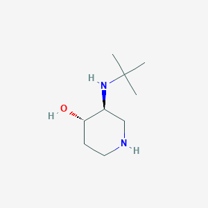 molecular formula C9H20N2O B13163541 (3S,4S)-3-(tert-Butylamino)piperidin-4-ol 