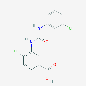 molecular formula C14H10Cl2N2O3 B13163569 4-Chloro-3-({[(3-chlorophenyl)amino]carbonyl}amino)benzoic acid 