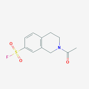 molecular formula C11H12FNO3S B13163667 2-acetyl-3,4-dihydro-1H-isoquinoline-7-sulfonyl fluoride 