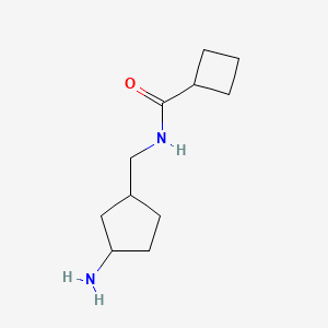 molecular formula C11H20N2O B13163741 N-[(3-Aminocyclopentyl)methyl]cyclobutanecarboxamide 