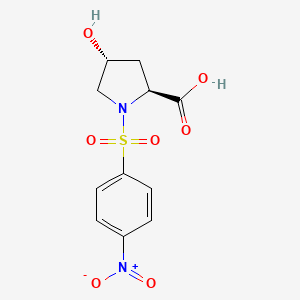 molecular formula C11H12N2O7S B13163796 (2S,4R)-4-Hydroxy-1-(4-nitrobenzenesulfonyl)pyrrolidine-2-carboxylic acid 