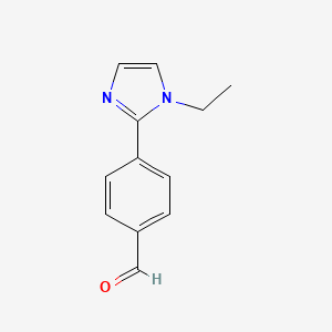 molecular formula C12H12N2O B13163810 4-(1-Ethyl-1H-imidazol-2-yl)benzaldehyde 