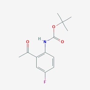 molecular formula C13H16FNO3 B13163883 Tert-butyl N-(2-acetyl-4-fluorophenyl)carbamate 