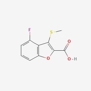 molecular formula C10H7FO3S B13163890 4-Fluoro-3-(methylsulfanyl)-1-benzofuran-2-carboxylic acid 