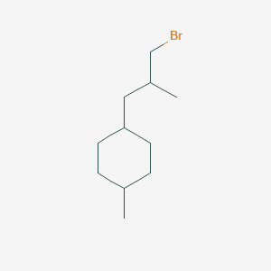 molecular formula C11H21Br B13163918 1-(3-Bromo-2-methylpropyl)-4-methylcyclohexane 