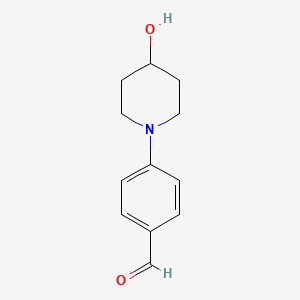 molecular formula C12H15NO2 B1316394 4-(4-Hydroxypiperidin-1-yl)benzaldehyde CAS No. 79421-44-6