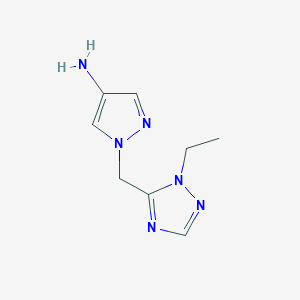 molecular formula C8H12N6 B13163948 1-[(1-ethyl-1H-1,2,4-triazol-5-yl)methyl]-1H-pyrazol-4-amine 