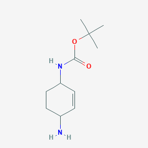 molecular formula C11H20N2O2 B13163975 tert-Butyl N-(4-aminocyclohex-2-en-1-yl)carbamate 