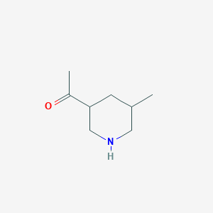molecular formula C8H15NO B13164009 1-(5-Methylpiperidin-3-yl)ethan-1-one 
