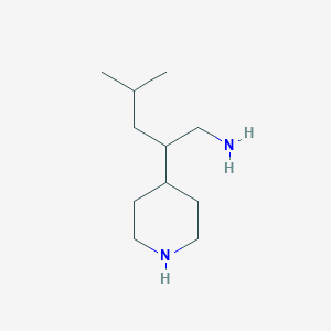molecular formula C11H24N2 B13164021 4-Methyl-2-(piperidin-4-yl)pentan-1-amine 