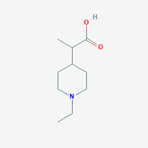 molecular formula C10H19NO2 B13164045 2-(1-Ethylpiperidin-4-yl)propanoic acid 