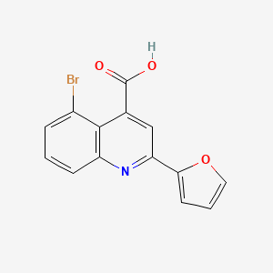 molecular formula C14H8BrNO3 B13164047 5-Bromo-2-(furan-2-yl)quinoline-4-carboxylic acid CAS No. 588687-38-1