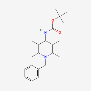 molecular formula C21H34N2O2 B13164276 tert-butyl N-(1-benzyl-2,3,5,6-tetramethylpiperidin-4-yl)carbamate 