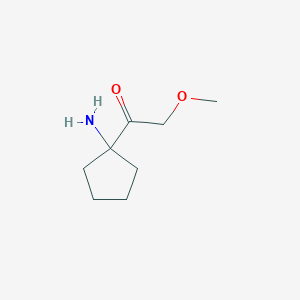 molecular formula C8H15NO2 B13164314 1-(1-Aminocyclopentyl)-2-methoxyethan-1-one 