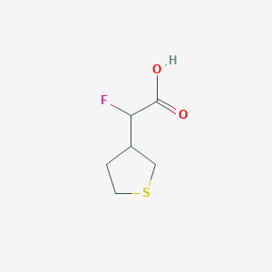 molecular formula C6H9FO2S B13164413 2-Fluoro-2-(thiolan-3-yl)acetic acid 