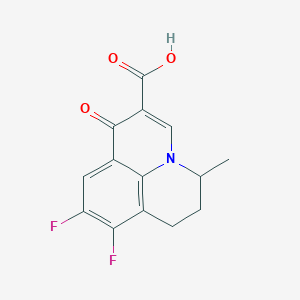 molecular formula C14H11F2NO3 B1316443 8,9-二氟-5-甲基-1-氧代-1,5,6,7-四氢吡啶并[3,2,1-ij]喹啉-2-羧酸 CAS No. 80076-47-7