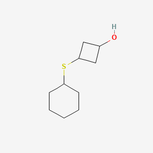 molecular formula C10H18OS B13164546 3-(Cyclohexylsulfanyl)cyclobutan-1-ol 