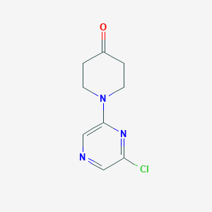 molecular formula C9H10ClN3O B1316461 1-(6-Chloropyrazin-2-yl)piperidin-4-one CAS No. 80959-07-5