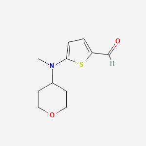 molecular formula C11H15NO2S B13164610 5-[Methyl(oxan-4-yl)amino]thiophene-2-carbaldehyde 